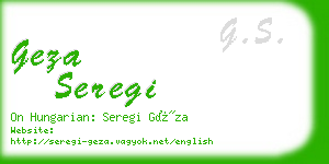 geza seregi business card